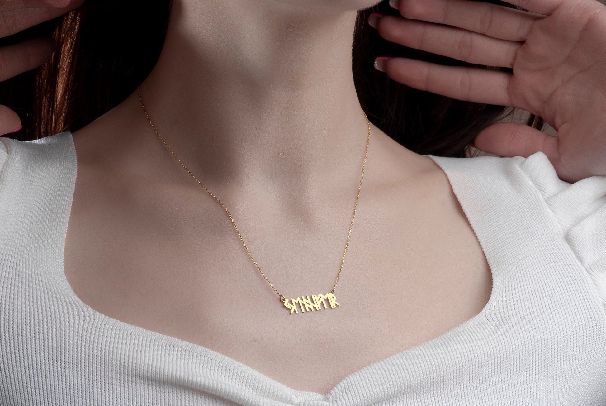 Viking Rune Necklace - Personalized Viking Alphabet Name Necklace Custom Viking Rune Secret Message