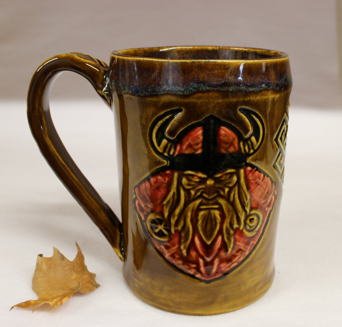Viking Mug - Viking War Ship on the High Seas Ceramic Mug, Handmade Stoneware Pottery