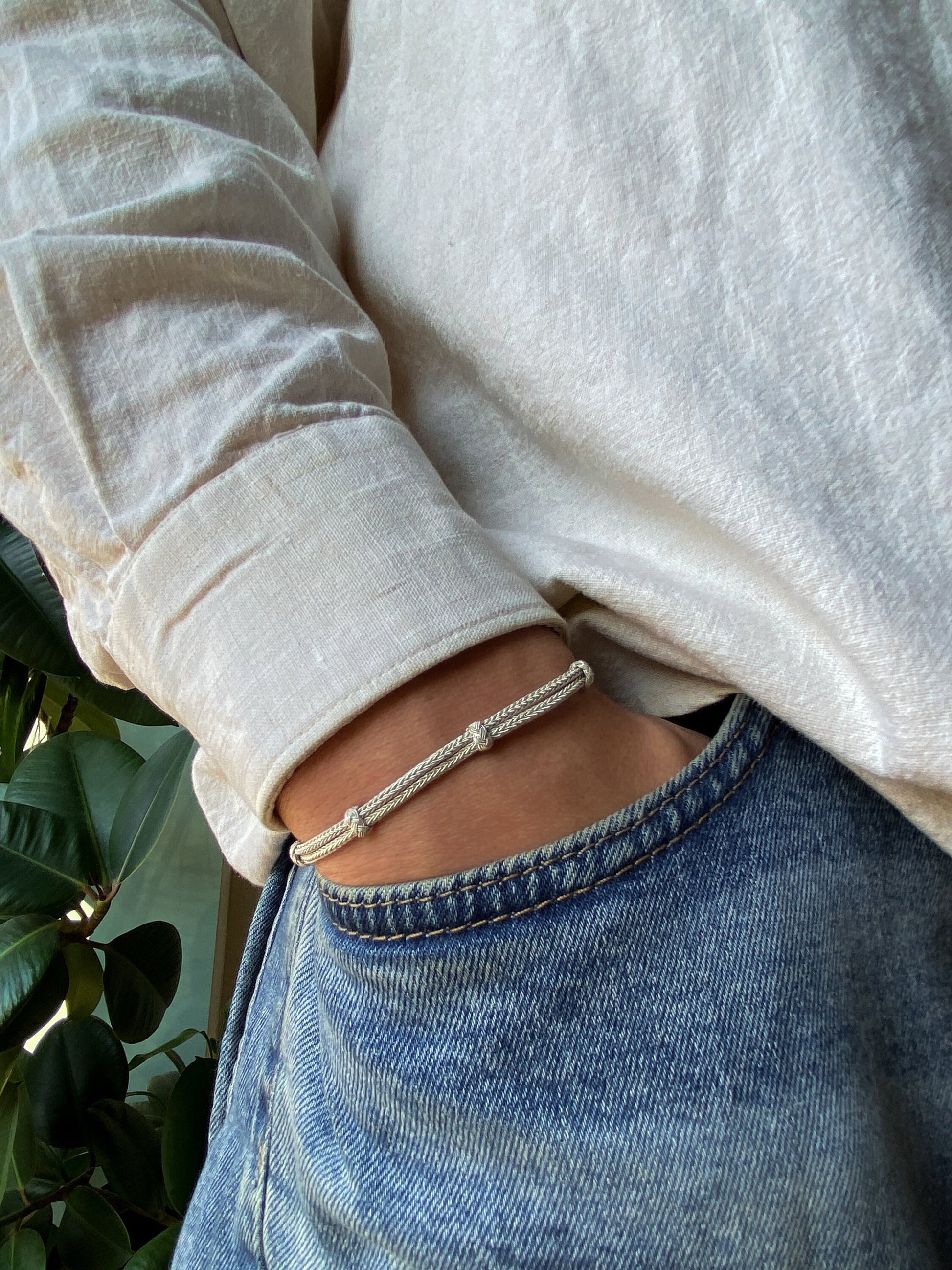 Viking Bracelet - Hand Braided Bracelet ๑ 999 Silver Vikings Bracelet For Men ๑ Oxidized Silver