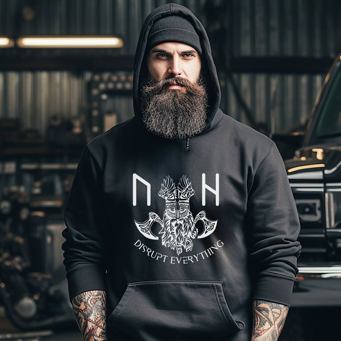 Viking Rune Hoodie - Viking King Hoodie, Norse Rune Design, Father's Day Gift, Ancestral Cosplay