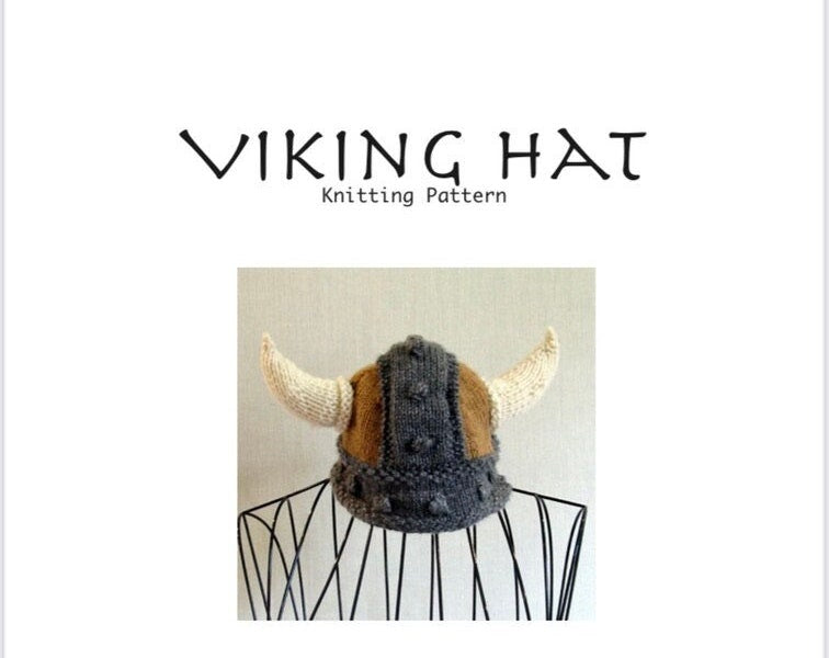 Viking Costume & LARP - Knitted Viking Hat w/ Horns- Also Custom Colors