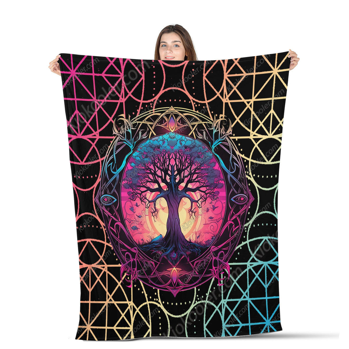 Viking Yggdrasil Tree of Life Blanket - Yggdrasil Minky Large Blanket 60x80, Tree of Life Throw