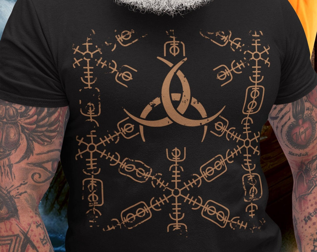 Viking Rune T-Shirt - Runer Viking Dark Tribal Pattern Grunge Men's Polo Shirt S-5XL