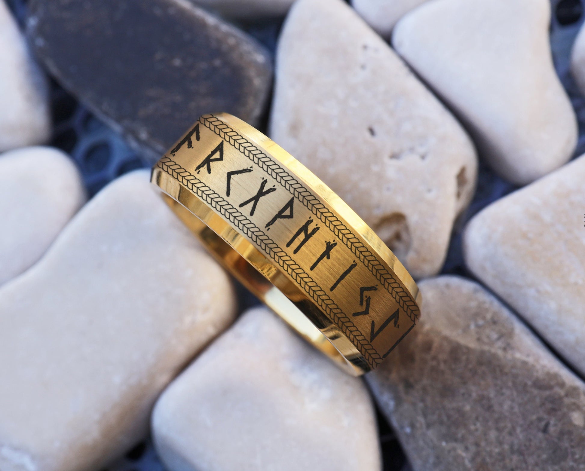 Viking Odin Ring - Viking Runes Wedding Band, Odin Nordic Ring, Viking Battle Ring, Runic Wedding