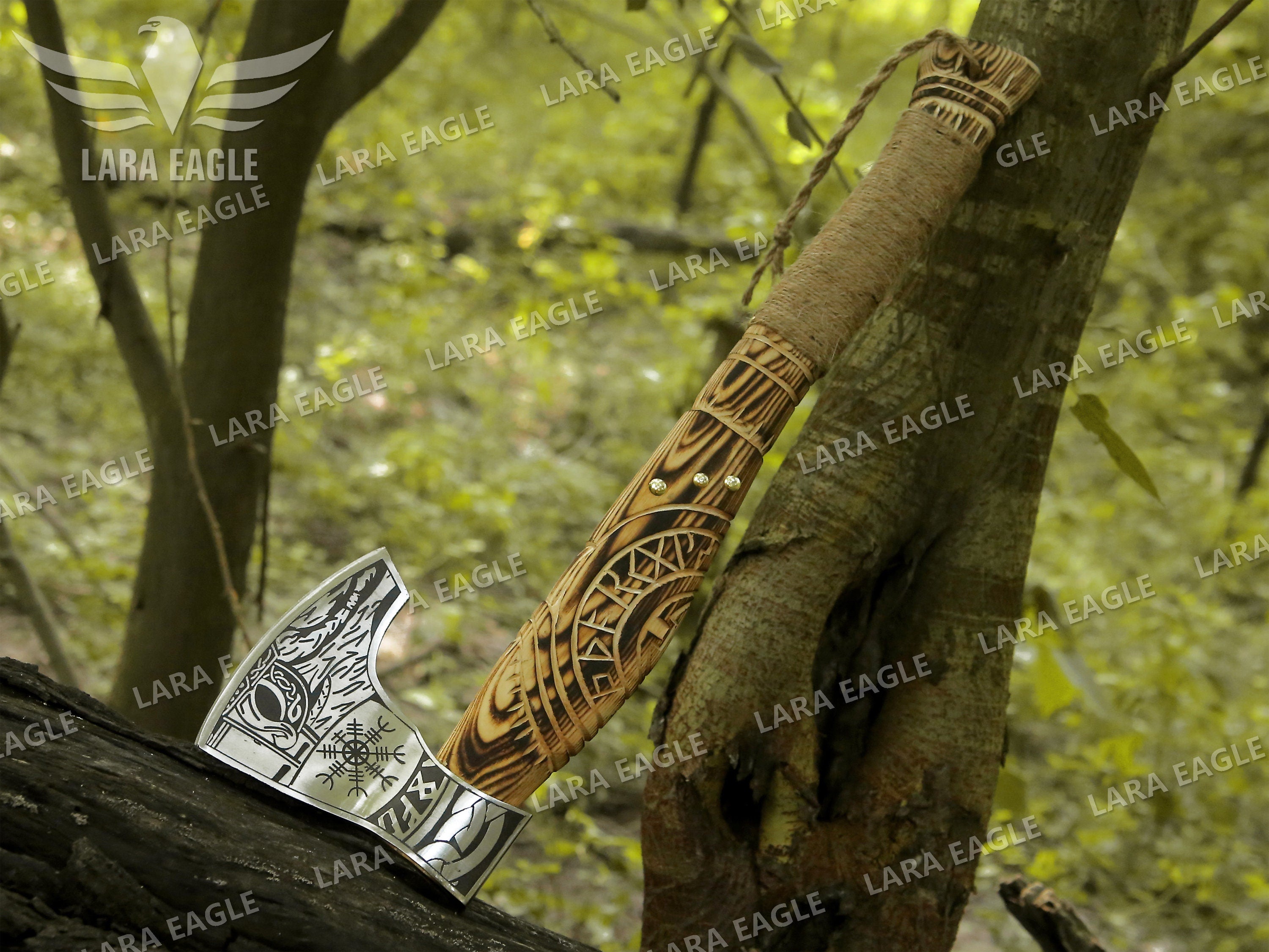 Viking Weapon Replica - Viking Forged Axe, Hatchet, Hand Forged Carbon Steel Viking Axe, Ragnar