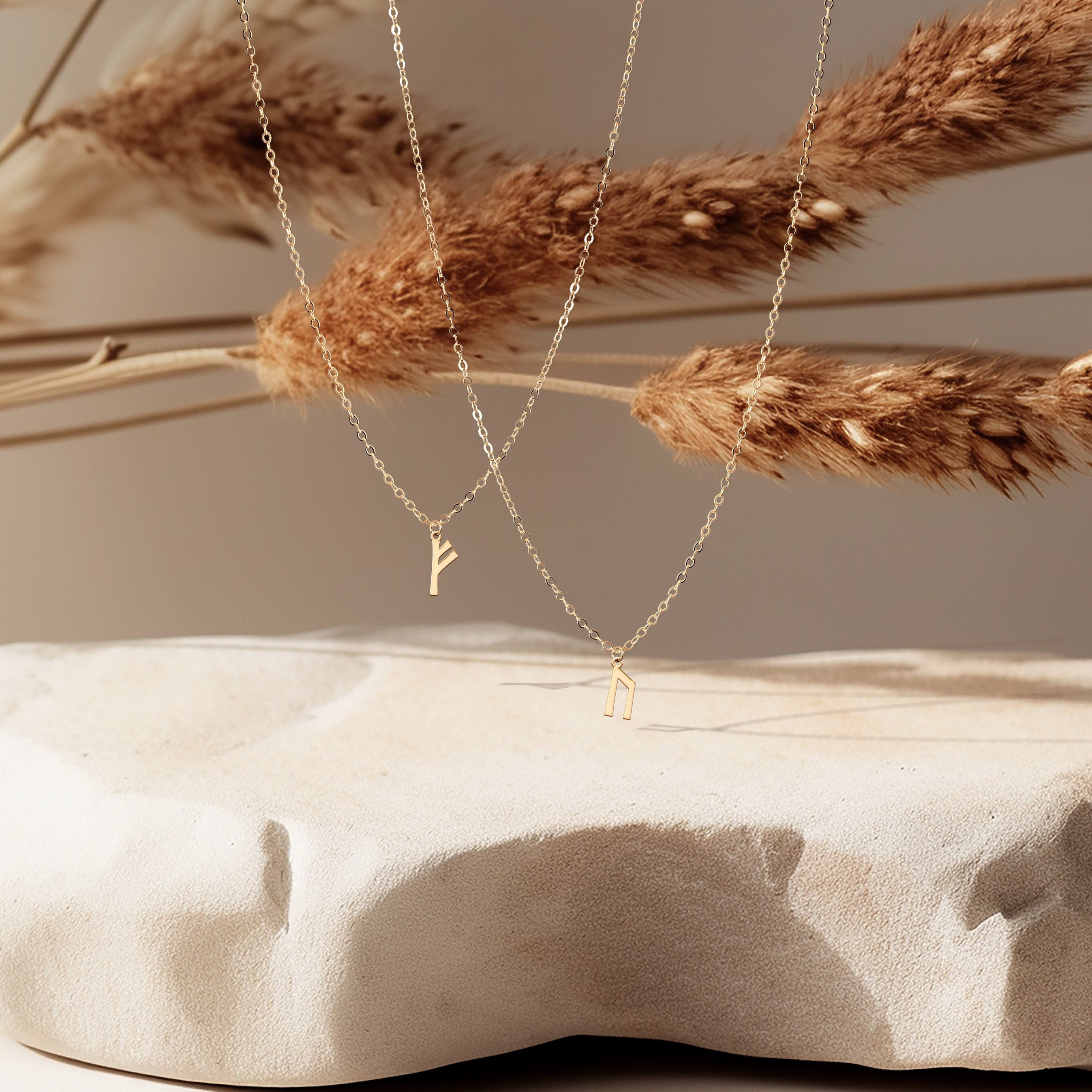 Viking Rune Necklace - Viking Runes Charm Necklace available in 14k Gold Filled, 14k Rose Gold