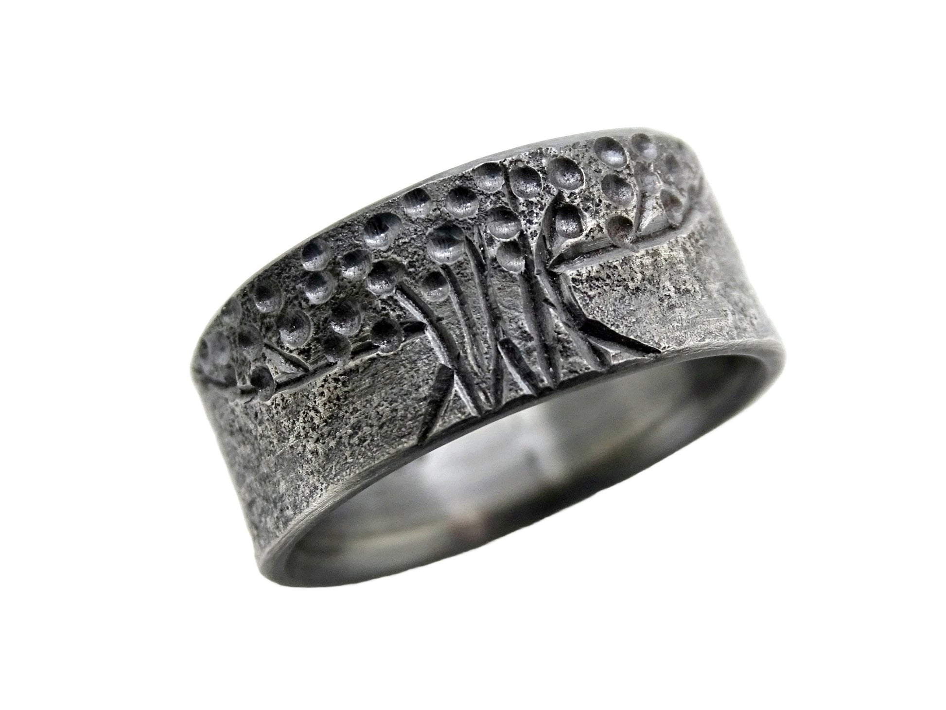 Viking Raven Ring - Silver Raven Celtic Knot Ring, Oxidized Viking Band, Norse Gothic Jewelry