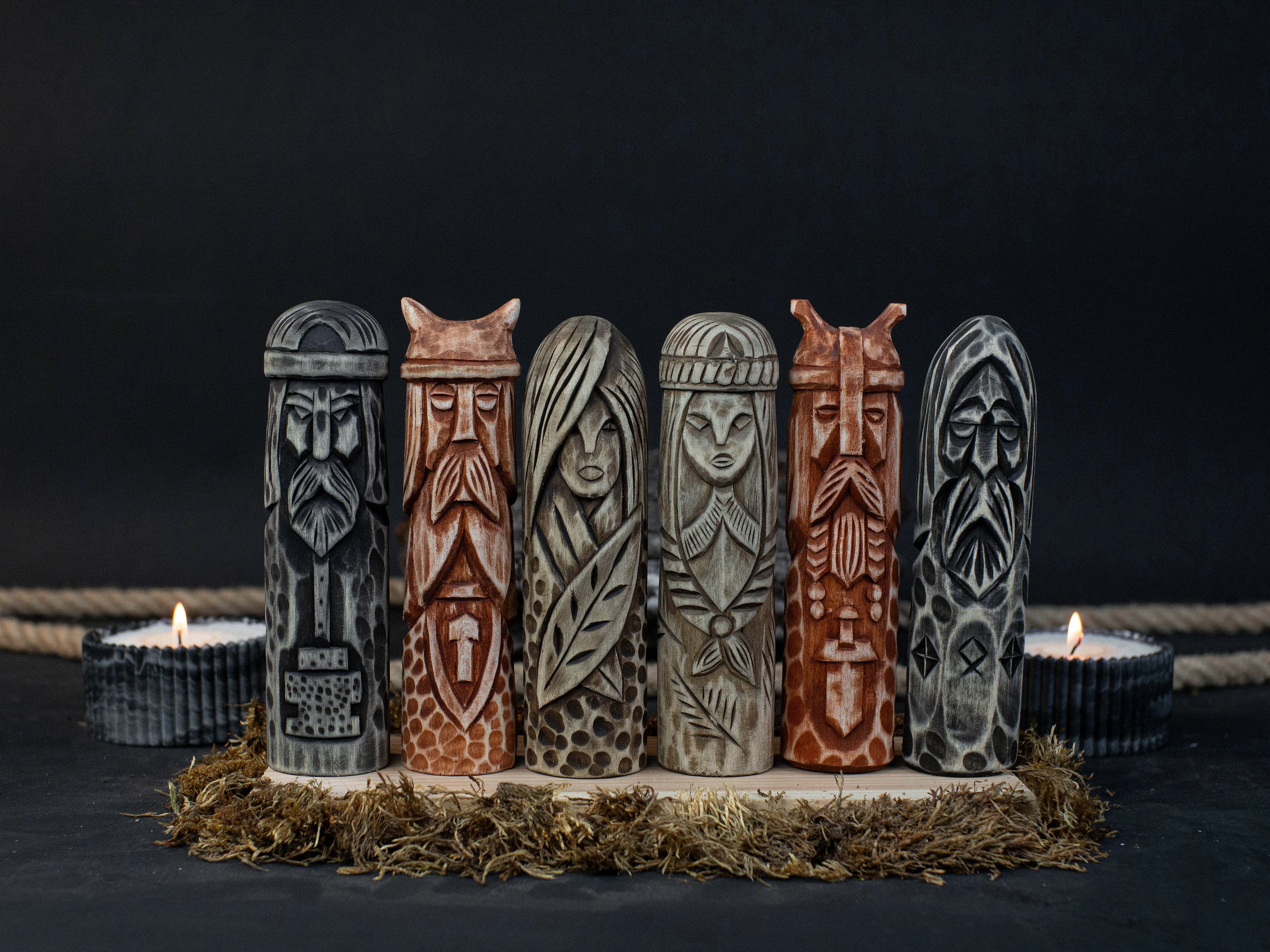 Viking Mug - Viking Gift Box - Horn Mug, Norse God Figurine, Ancient Style Utensils, Norse