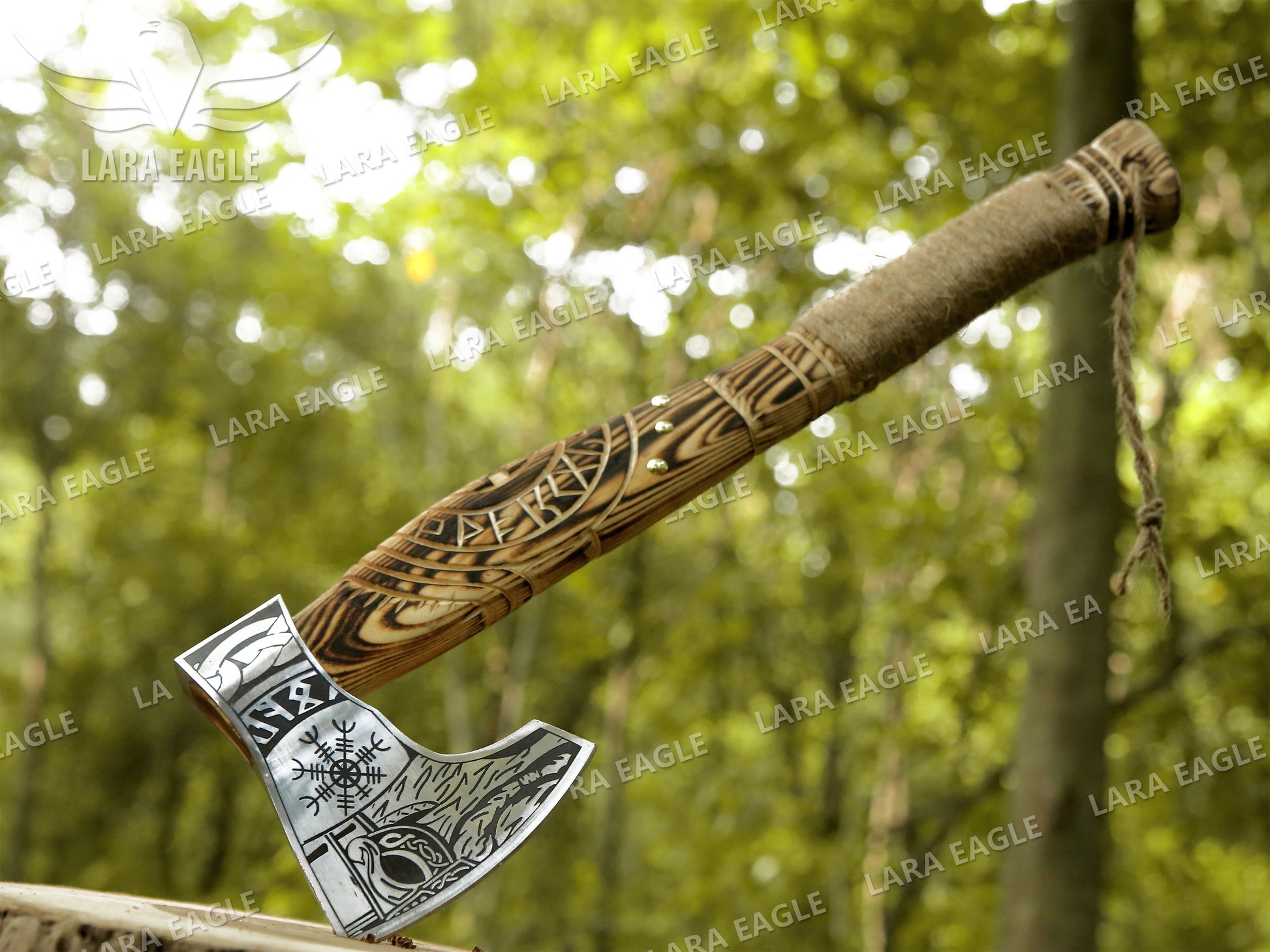 Viking Weapon Replica - Viking Forged Axe, Hatchet, Hand Forged Carbon Steel Viking Axe, Ragnar