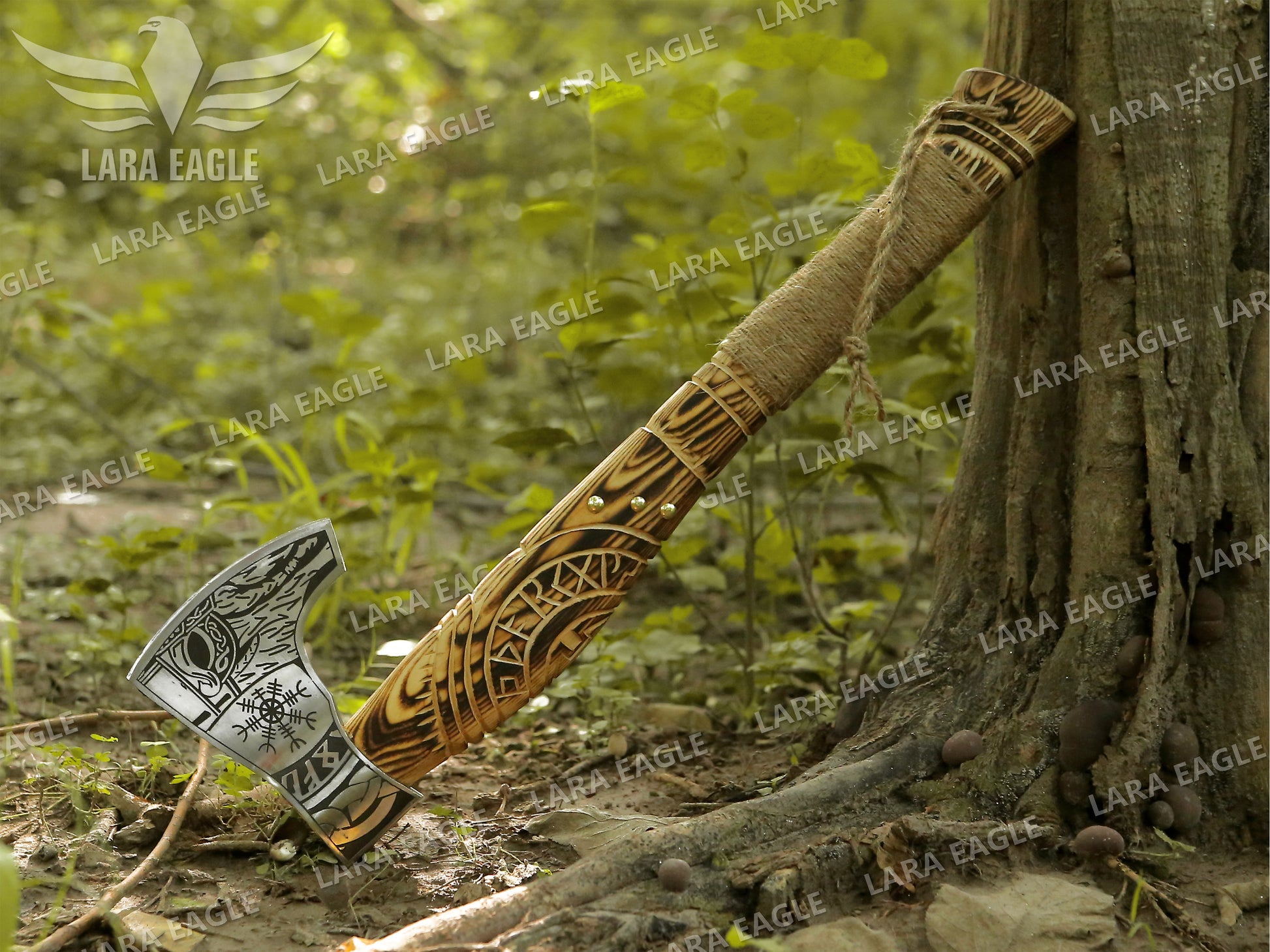Viking Weapon Replica - Viking Forged Axe, Hatchet, Hand Forged Carbon Steel Viking Axe, Ragnar