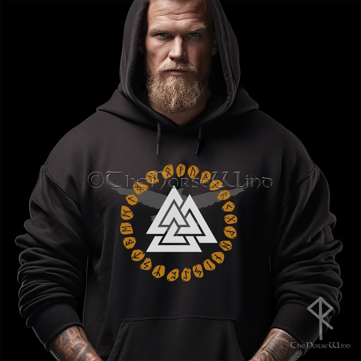 Viking Thor's Hammer Hoodie - Viking Hoodie Men Vegvisir Compass Mjolnir Thor Hammer Norse