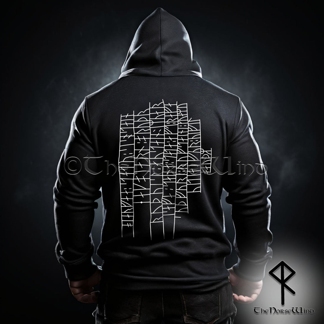 Viking Rune Hoodie - Viking Runes Hoodie, Ancient Gotland Runestone Norse Sweatshirt with Authentic