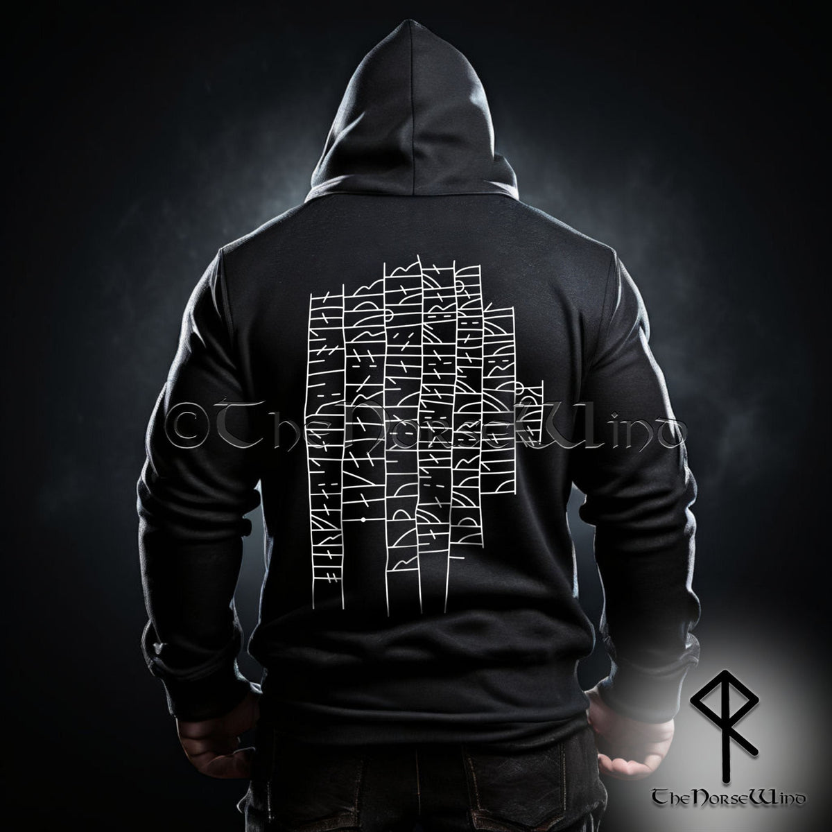 Viking Rune Hoodie - Viking Runes Hoodie, Ancient Gotland Runestone Norse Sweatshirt with Authentic