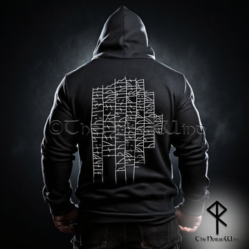 Viking Rune Hoodie - Viking Runes Hoodie, Ancient Gotland Runestone Norse Sweatshirt with Authentic