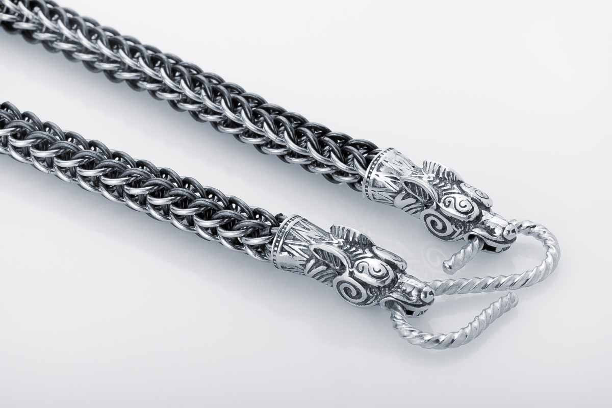 Viking Necklace - Bronze Double-link Viking Chain Necklace - Norse Jewelry