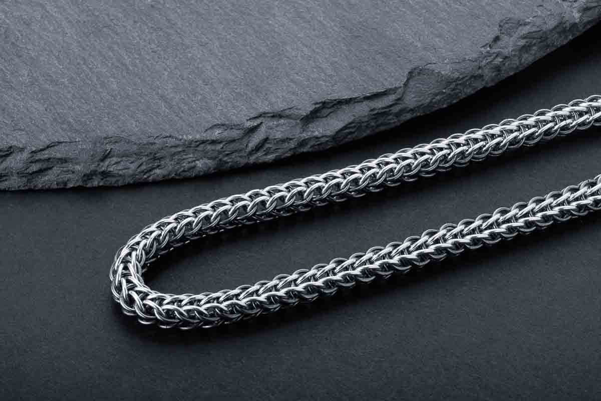 Viking Wolf Necklace - Silver Link Chain - Men's Norse Chain for Necklace with Wolf Heads