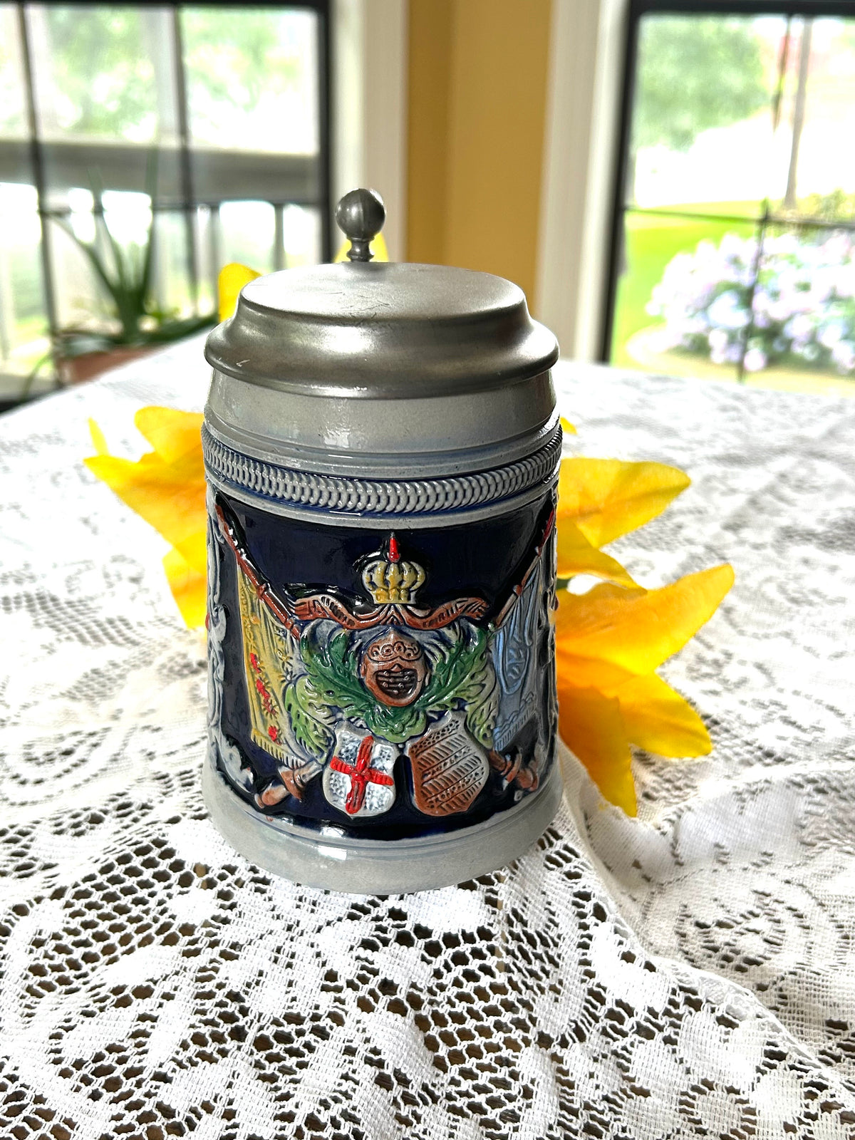 Viking Mug - Vintage Medieval Fantasy Ceramic Beer Stein Wizard Lid Viking Warrior Christmas Gift
