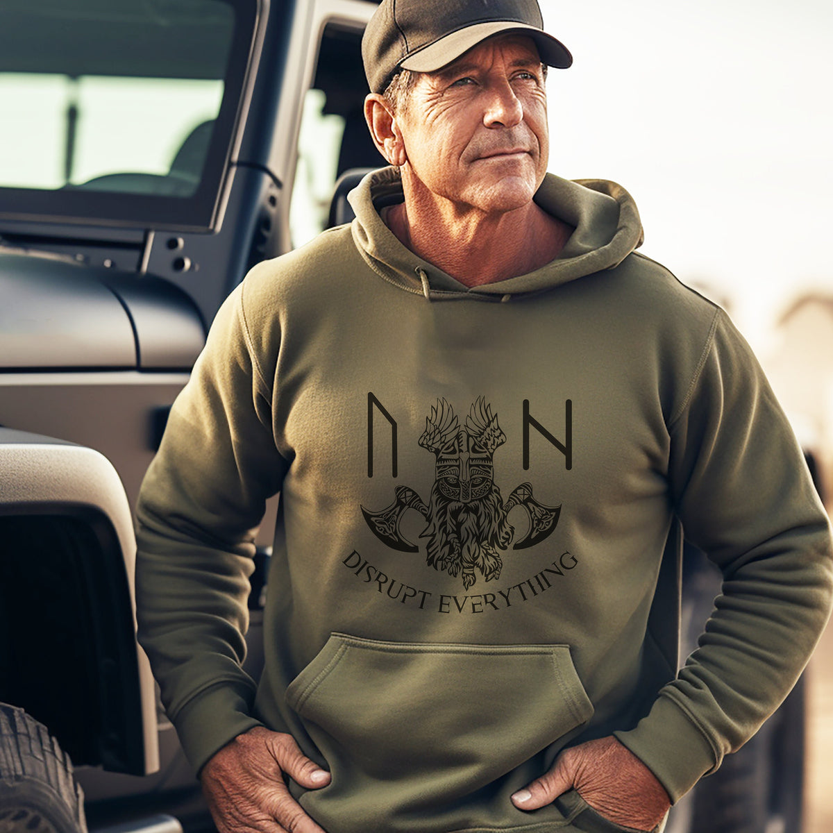 Viking Rune Hoodie - Viking King Hoodie, Norse Rune Design, Father's Day Gift, Ancestral Cosplay
