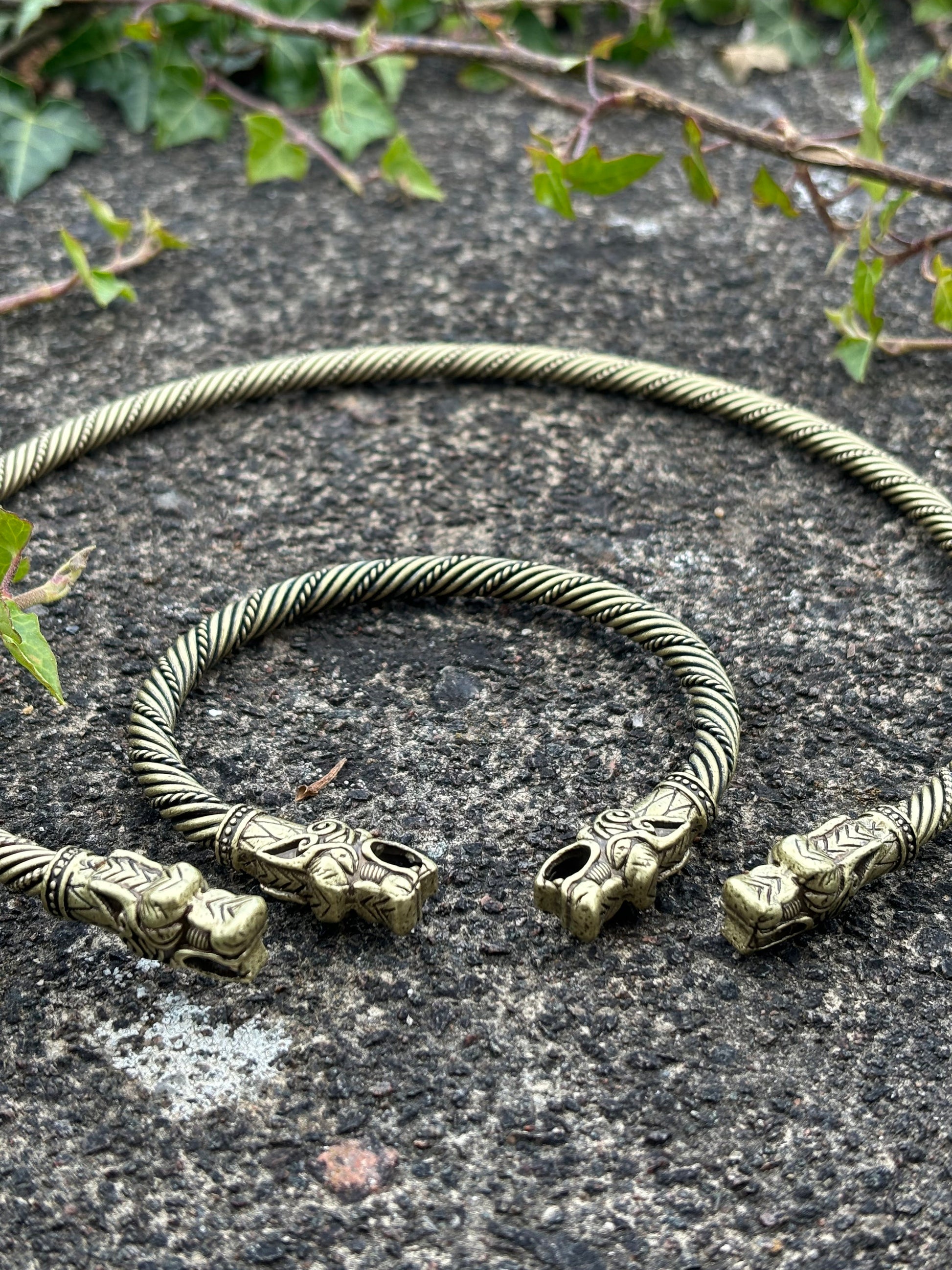 Viking Ring - Bronze Viking Dragon Knot Bracelet or Torc in the Mammen Art Style - Jewelry for Men