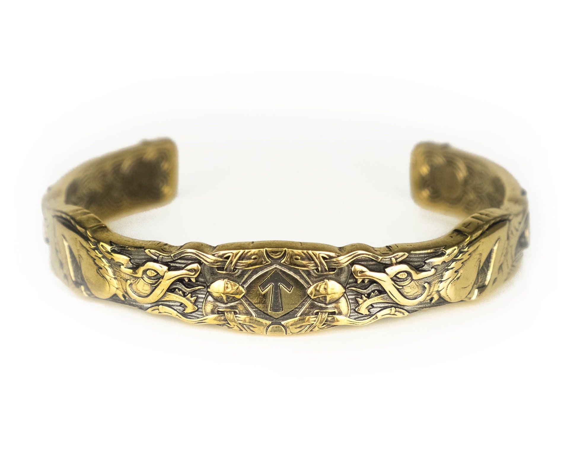Viking Odin Bracelet - Odin's Wolves Gift Set: Leather Belt with Handmade Solid Brass Viking Buckle