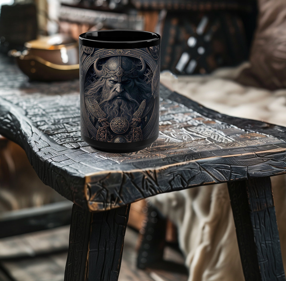 Viking Mug - Viking Axe Handle Beer Mug, Handmade Nordic Warrior Stainless Steel Tankard
