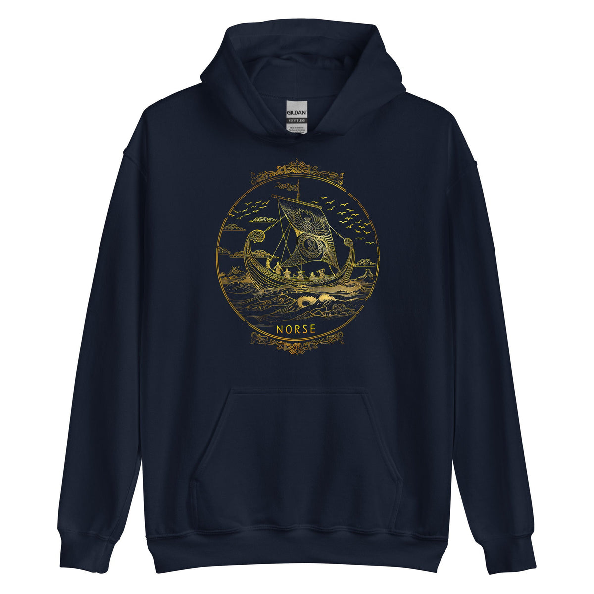Viking Longship Hoodie - Norse Viking, Longship, Heavy Blend Hoodie