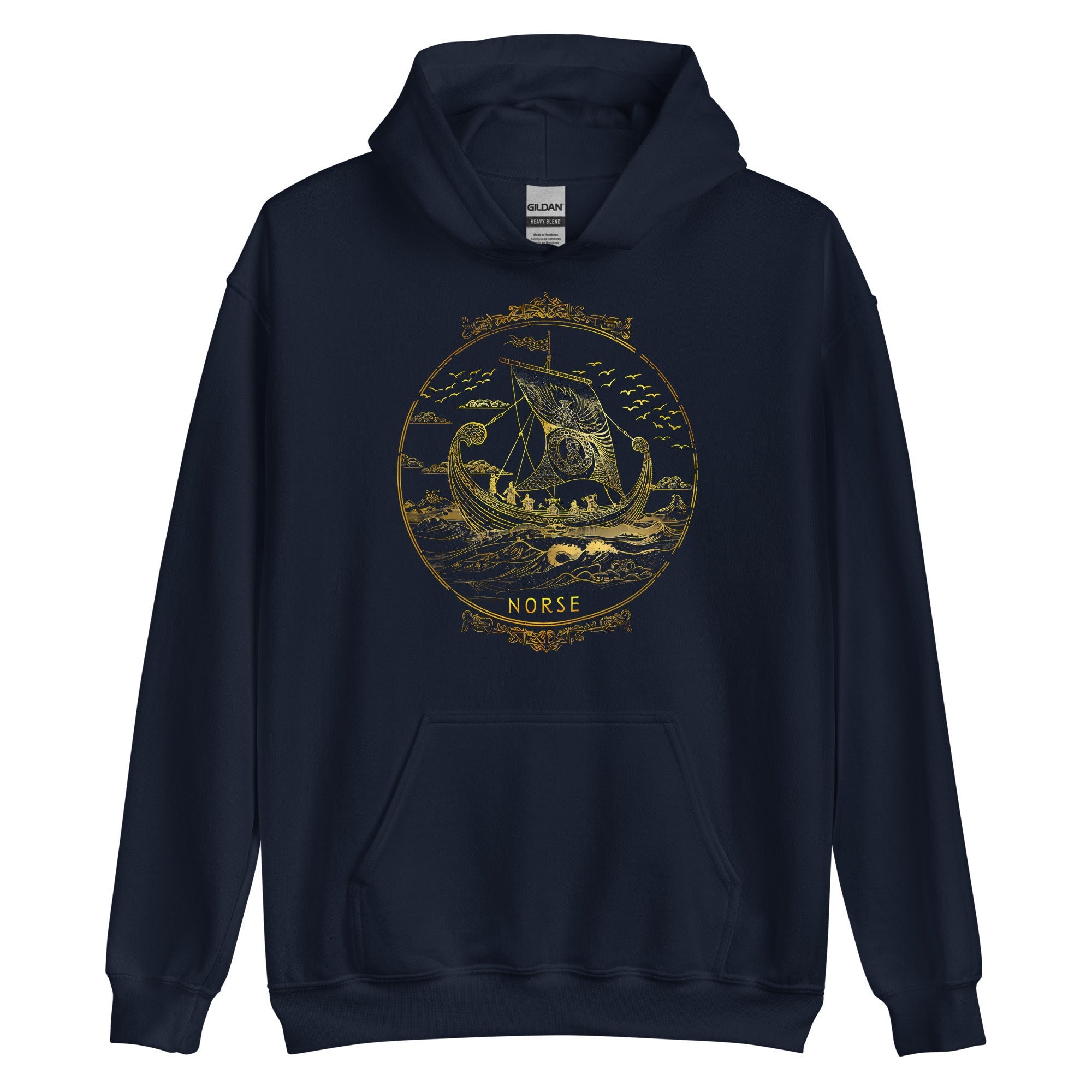 Viking Longship Hoodie - Norse Viking, Longship, Heavy Blend Hoodie