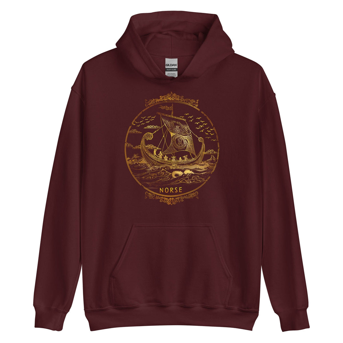 Viking Longship Hoodie - Norse Viking, Longship, Heavy Blend Hoodie