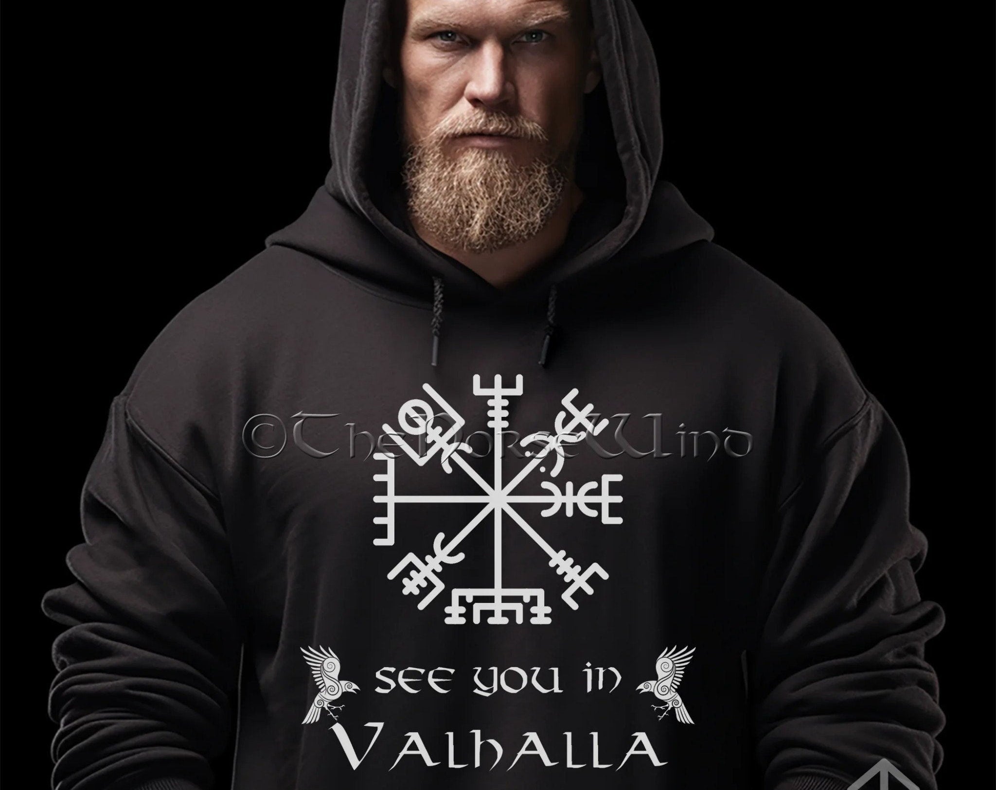 Viking Valhalla Hoodie - Berserker Viking Hoodie, Celtic Knots Bear Valhalla Sweatshirt, Viking
