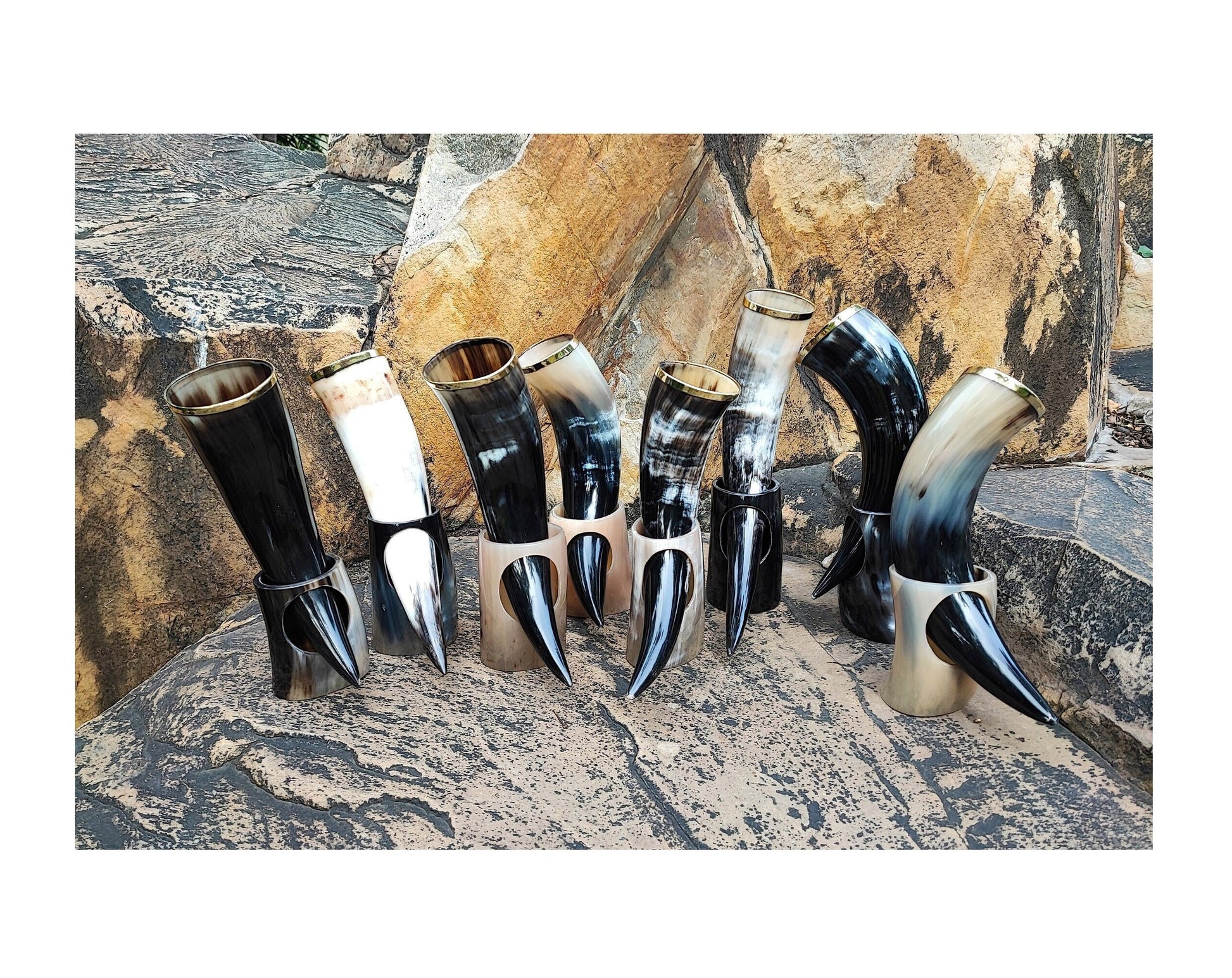 Viking Mug - Viking Gift Box - Horn Mug, Norse God Figurine, Ancient Style Utensils, Norse