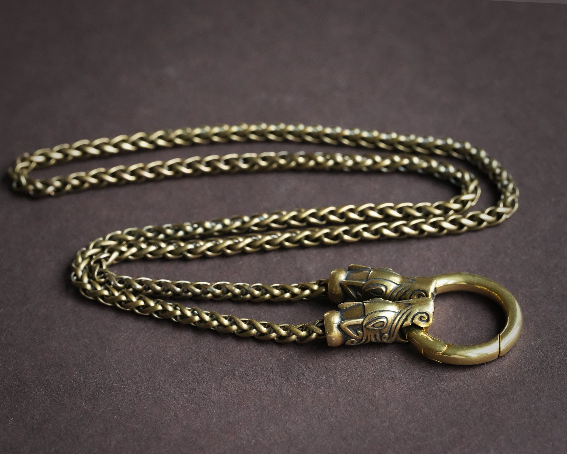 Viking Home Decor - 925 Sterling Silver, Brass, Stainless Steel Terminal Viking Wheat Chain 4 mm