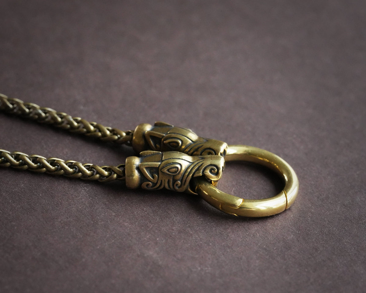 Viking Home Decor - 925 Sterling Silver, Brass, Stainless Steel Terminal Viking Wheat Chain 4 mm