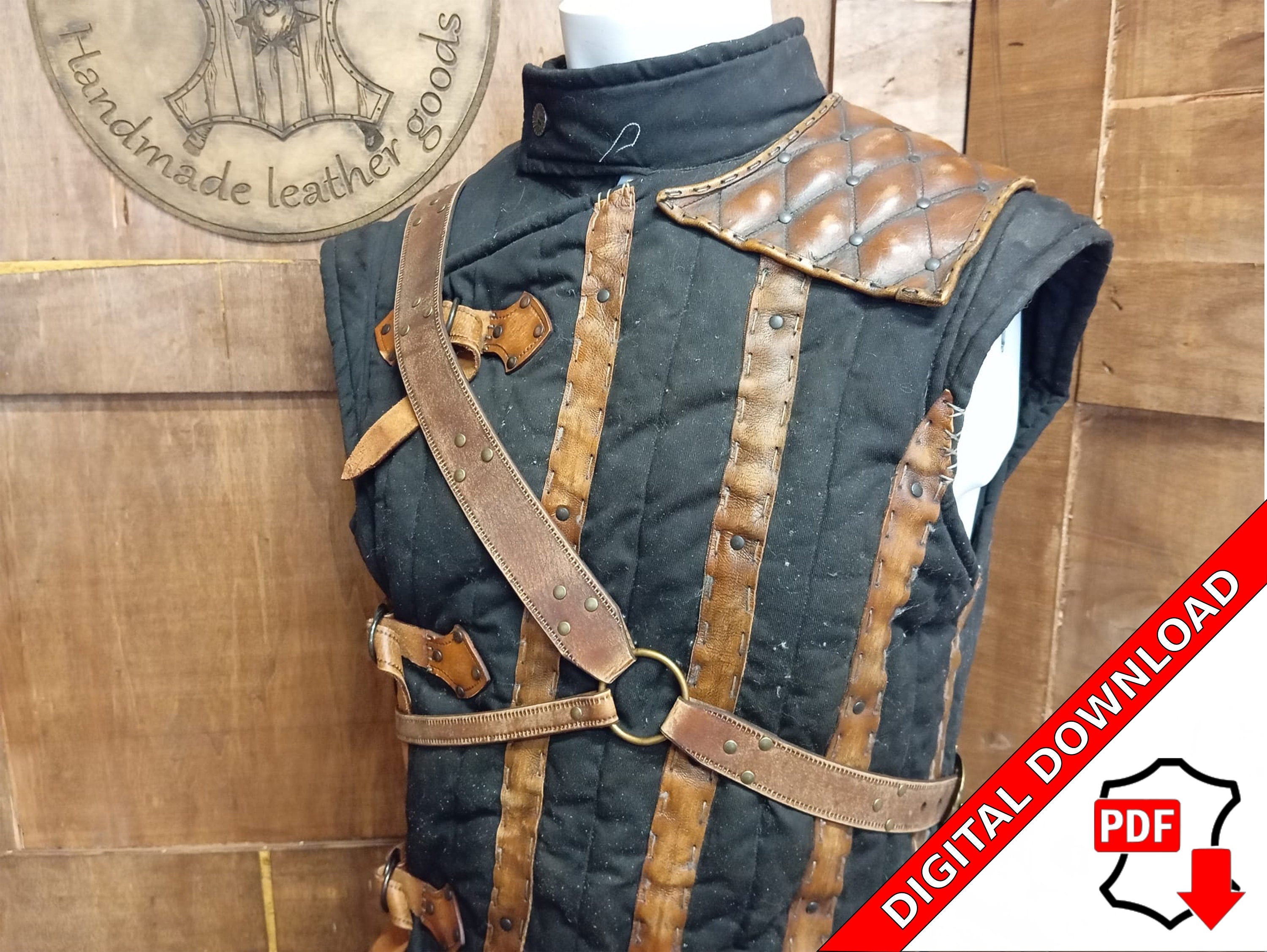Viking Costume & LARP - Medieval Belt with Pouches for Men, Viking Leather Waist Bag Set