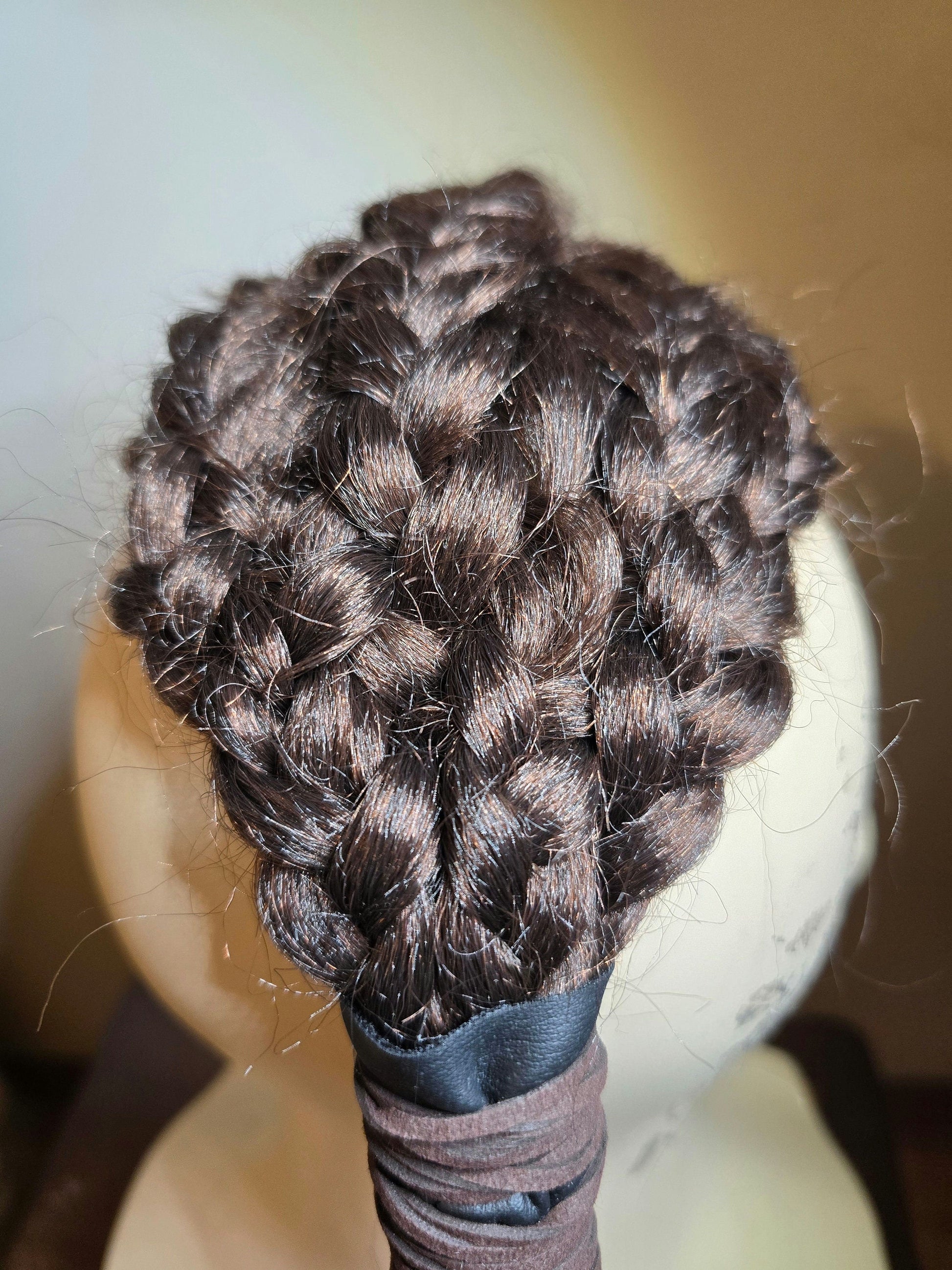 Viking Costume & LARP - Ragnar Viking Warrior battle mohawk leather braid hairpiece Viking wig