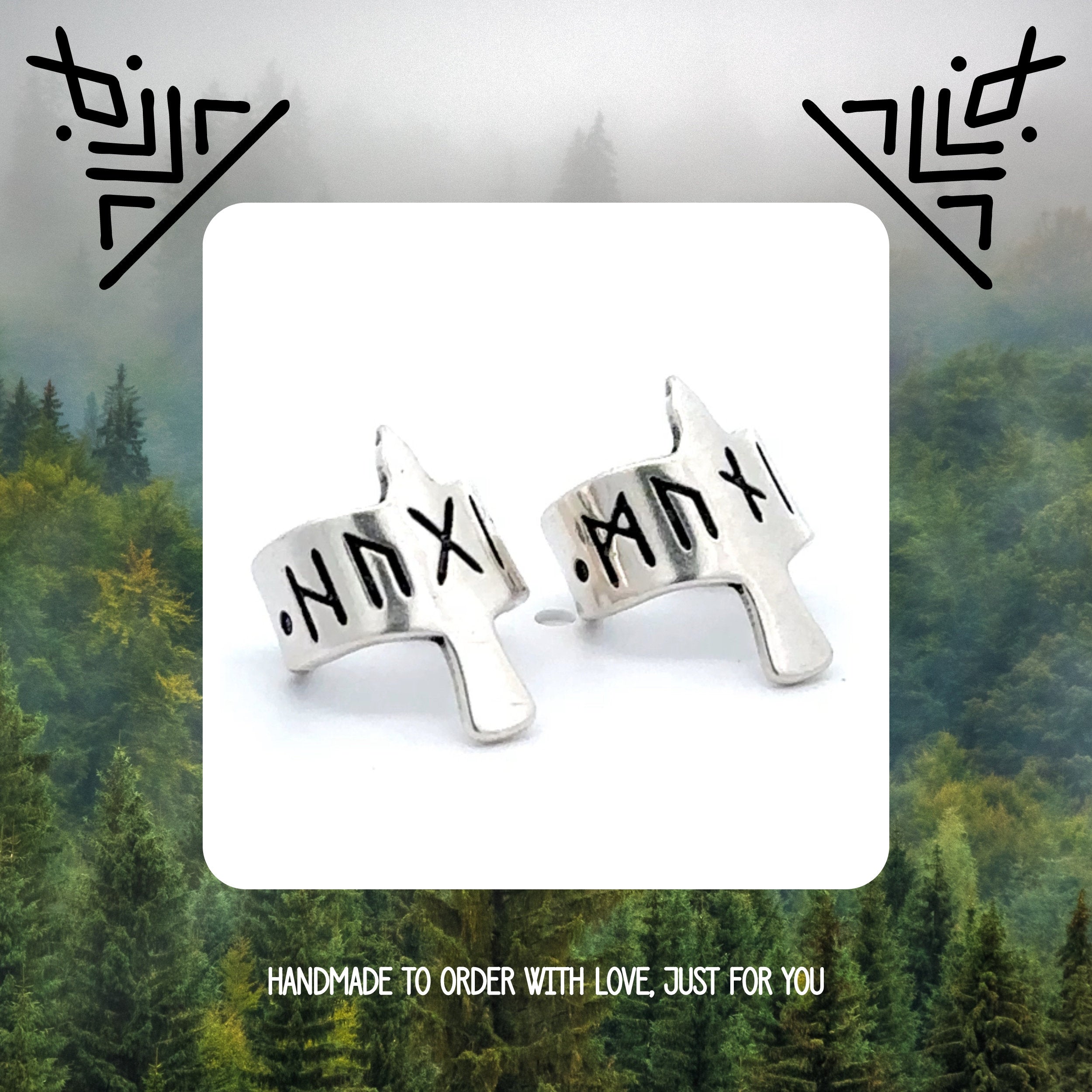 Viking Odin Jewelry Accessory - Ear Cuff Set - Huginn and Muninn - Odin's Ravens - Viking Jewelry