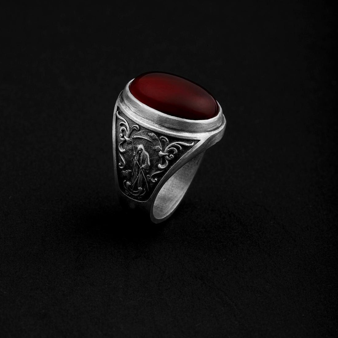 Viking Wolf Ring - Carnelian Life And Death Gemstone Ring, Fenrir, Wolf Ring, Wolf Jewelry, Norse
