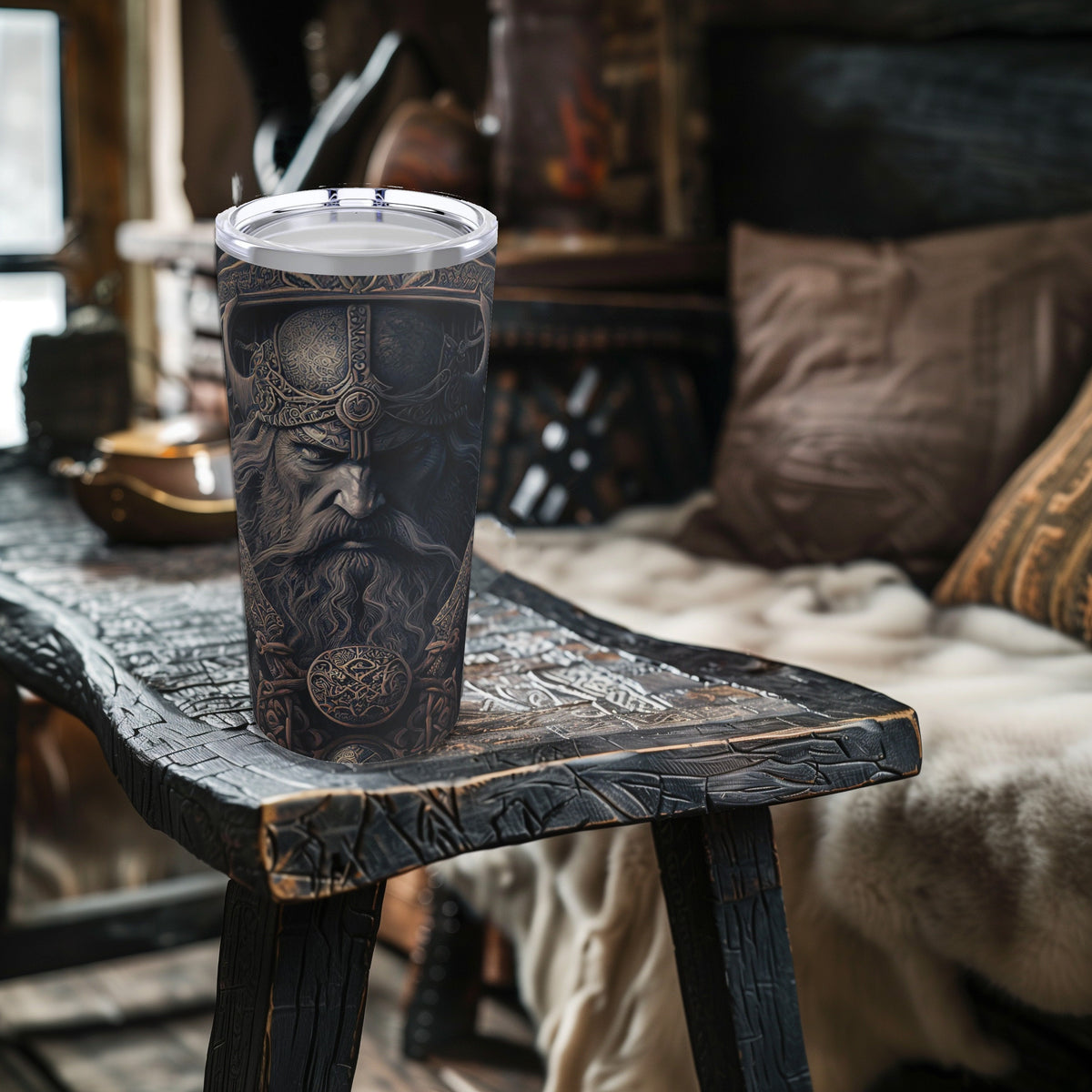 Viking Mug - Viking Coffee Mug, 15oz, Black Coffee Cup, Nordic Tea Cup, Norse Viking Mug, Custom