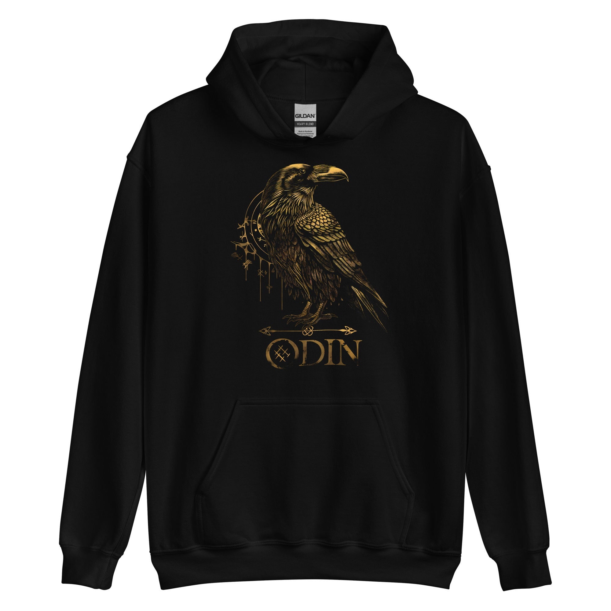 Viking Raven Hoodie - Gothic Raven Hoodie, Raven Skeleton Hoodie, Viking Raven Hoodie, Norse Raven