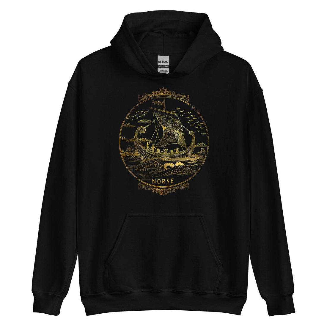 Viking Longship Hoodie - Norse Viking, Longship, Heavy Blend Hoodie