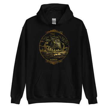 Viking Longship Hoodie - Norse Viking, Longship, Heavy Blend Hoodie
