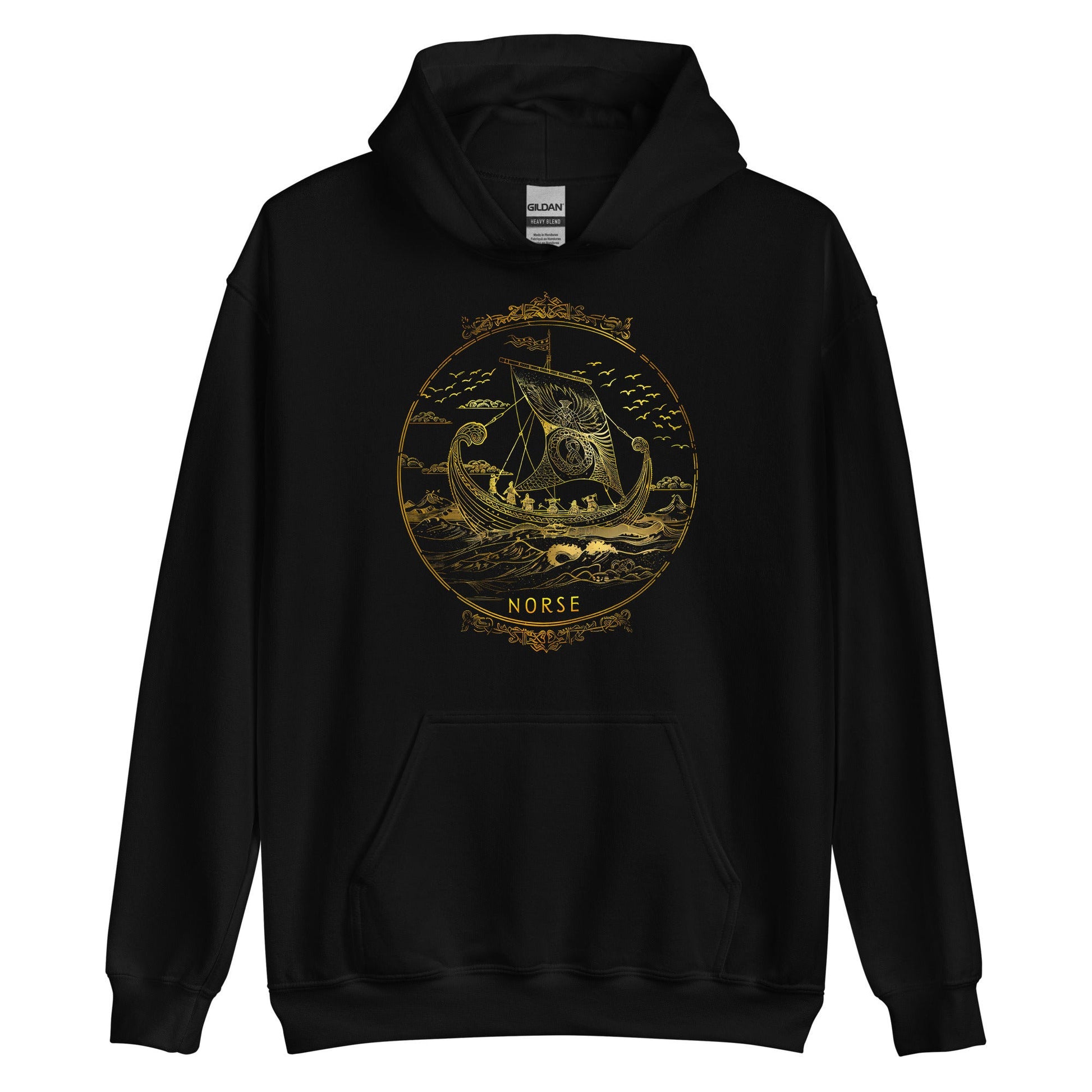 Viking Valhalla Hoodie - Victory Or Valhalla - Distressed American Viking Skull Hoodie: Patriotic