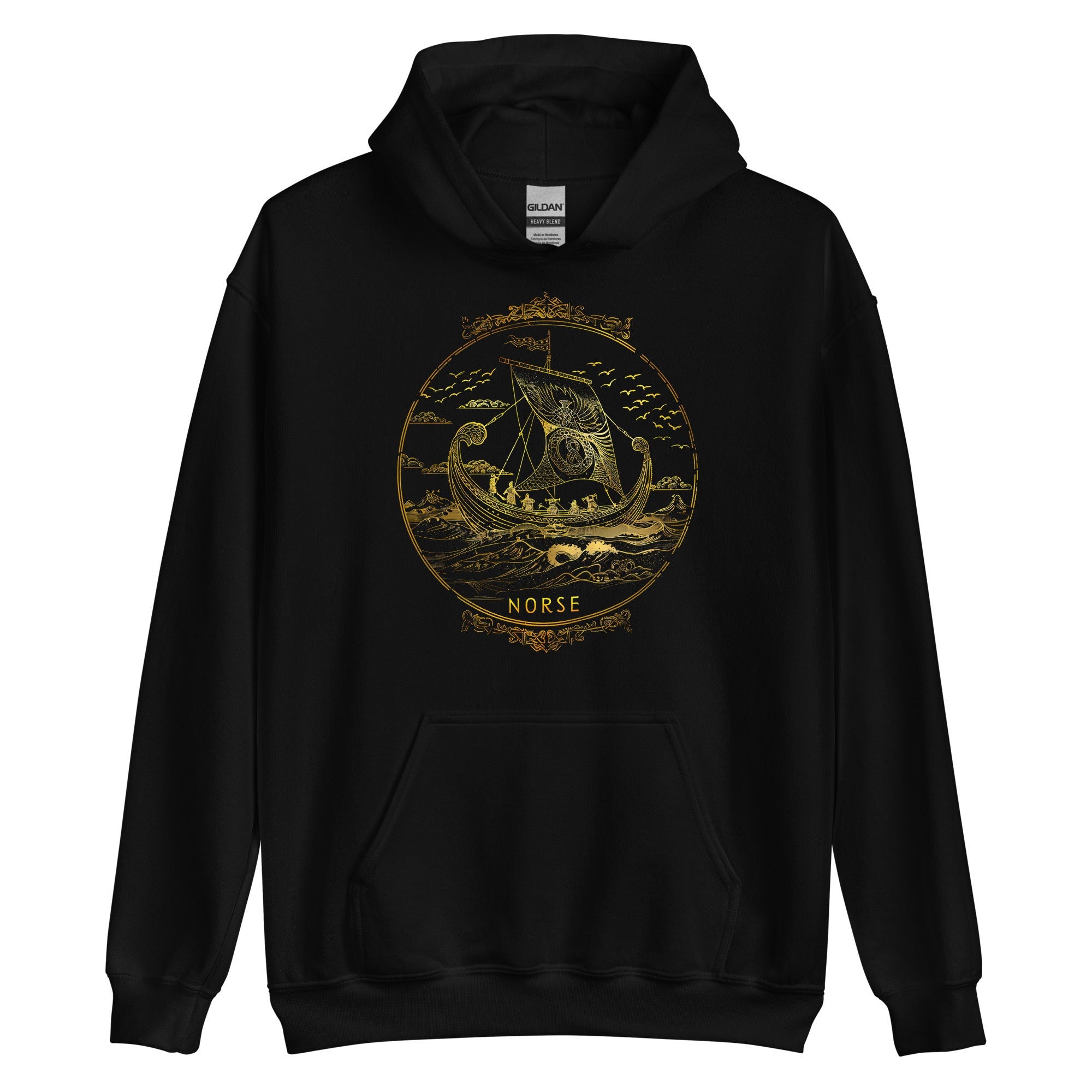 Viking Valhalla Hoodie - Victory Or Valhalla - Distressed American Viking Skull Hoodie: Patriotic