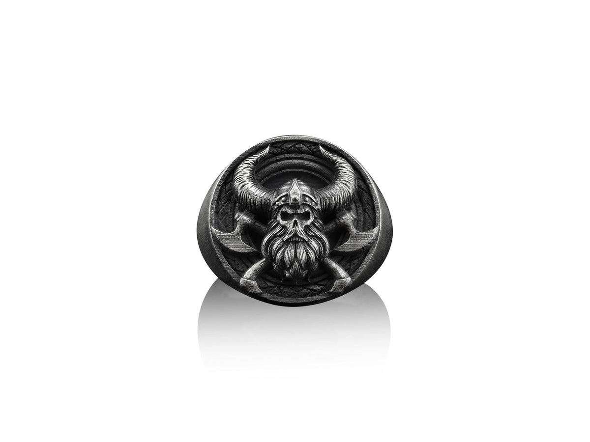 Viking Thor's Hammer Ring - Viking Thor Handmade Sterling Silver Men Signet Ring, Norse Mythology