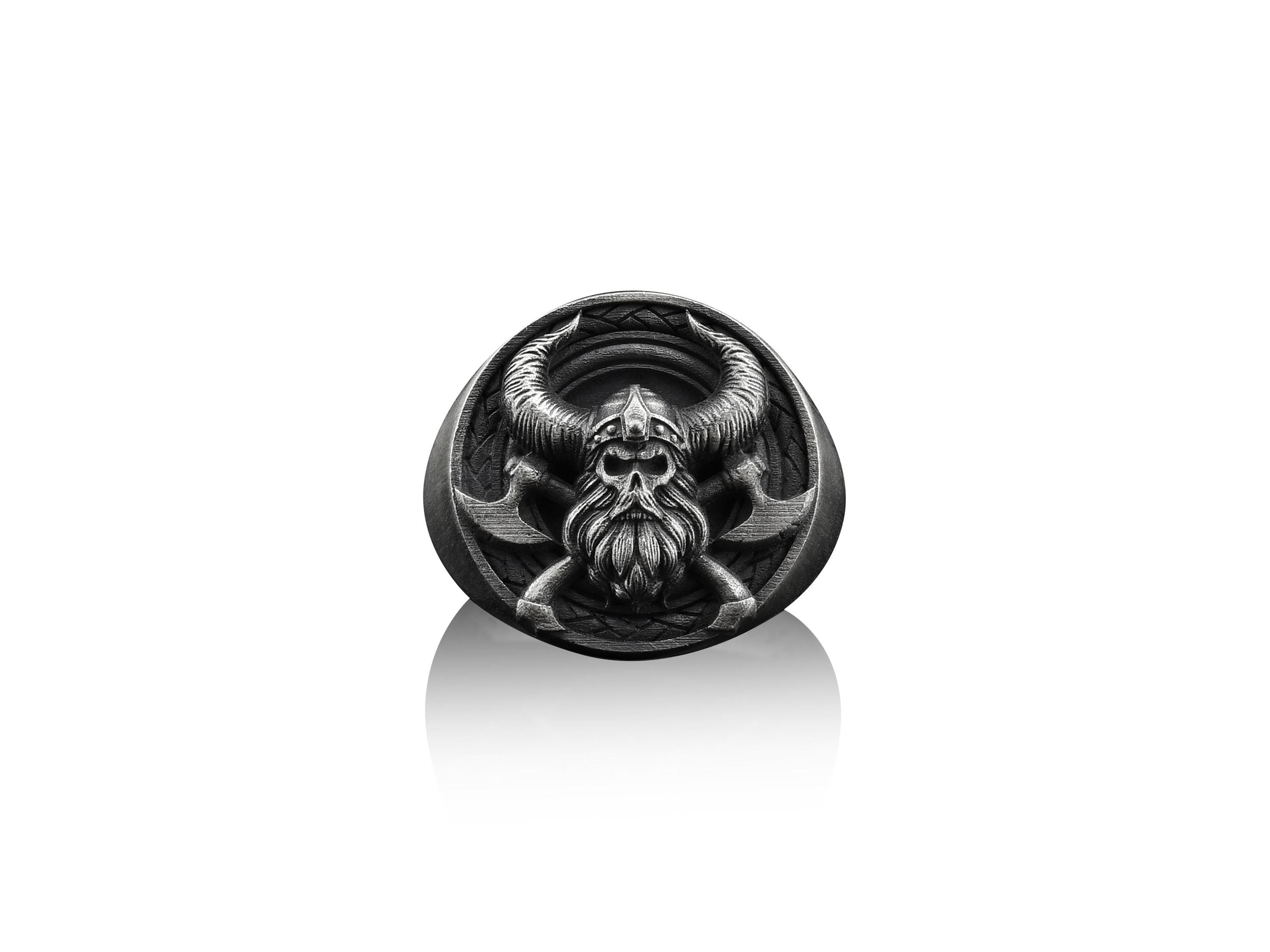 Viking Thor's Hammer Ring - Viking Thor Handmade Sterling Silver Men Signet Ring, Norse Mythology