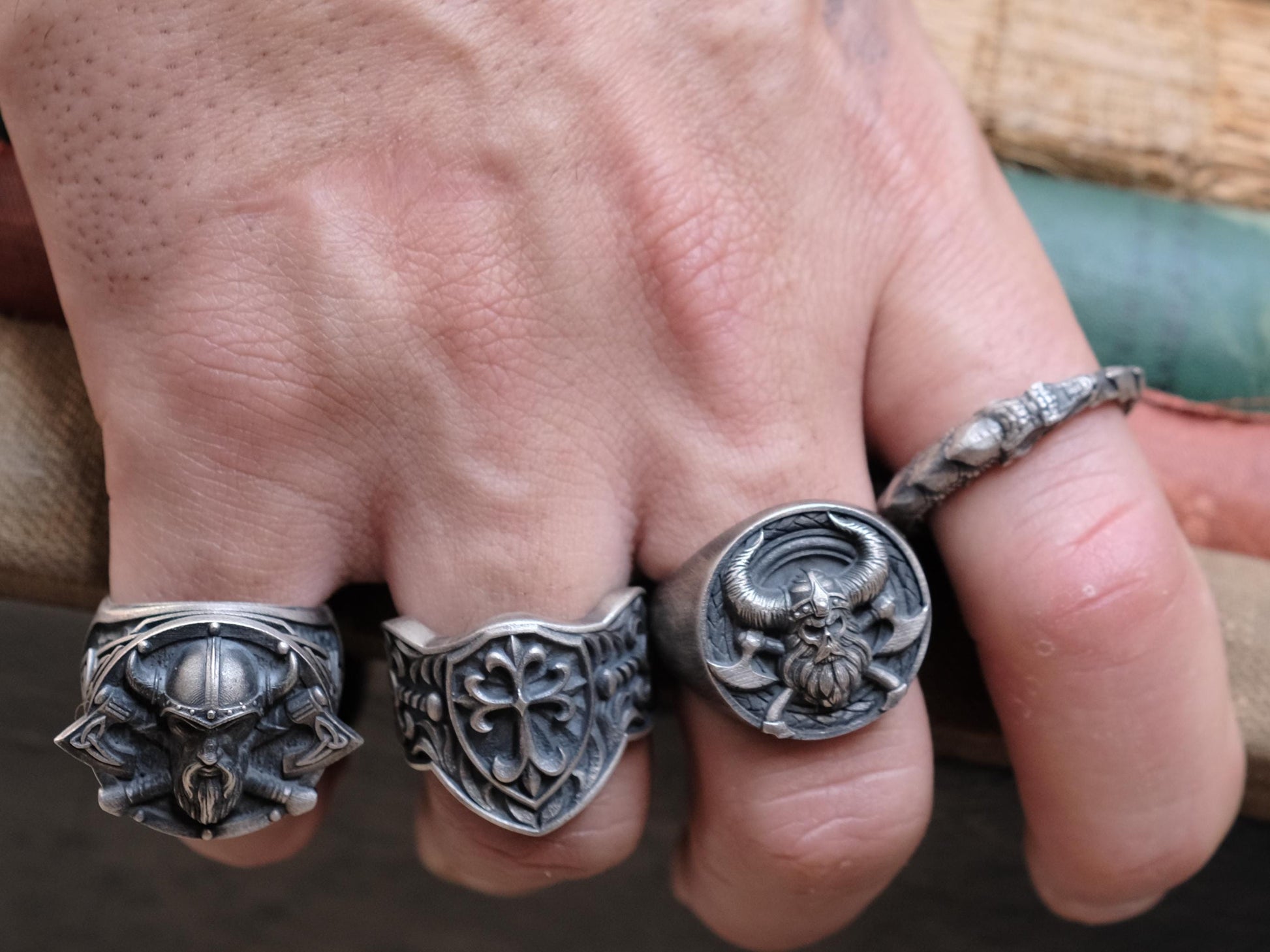Viking Thor's Hammer Ring - Viking Thor Handmade Sterling Silver Men Signet Ring, Norse Mythology