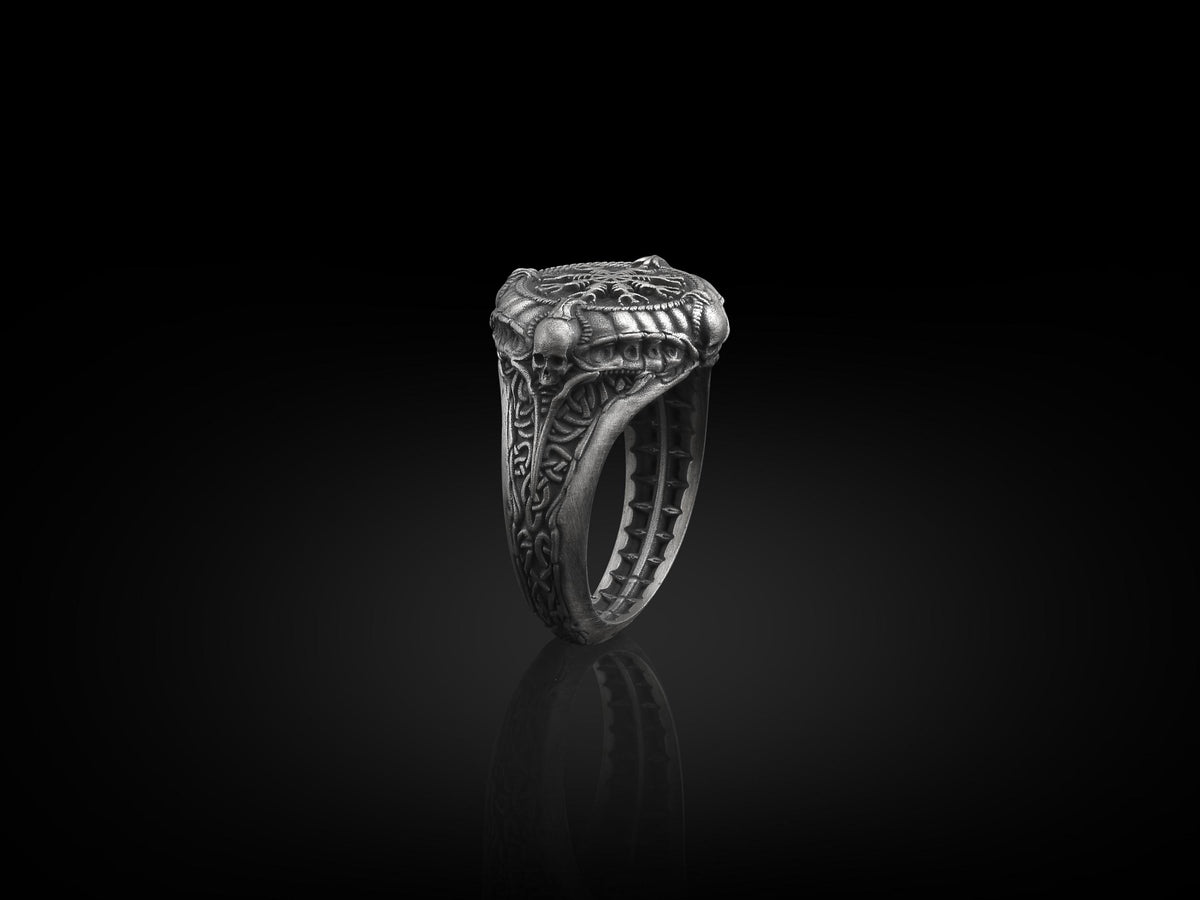 Viking Thor's Hammer Ring - Viking Thor Handmade Sterling Silver Men Signet Ring, Norse Mythology