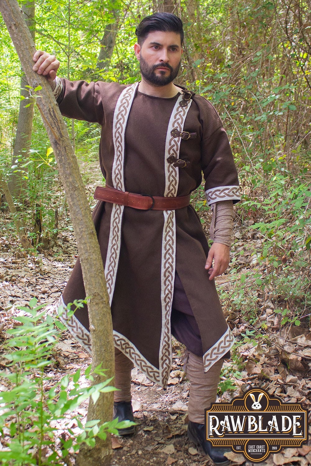 Viking T-Shirt - Embroidered Viking Tunic: Pure Lambs wool with cotton Lining, Reenactment Garb