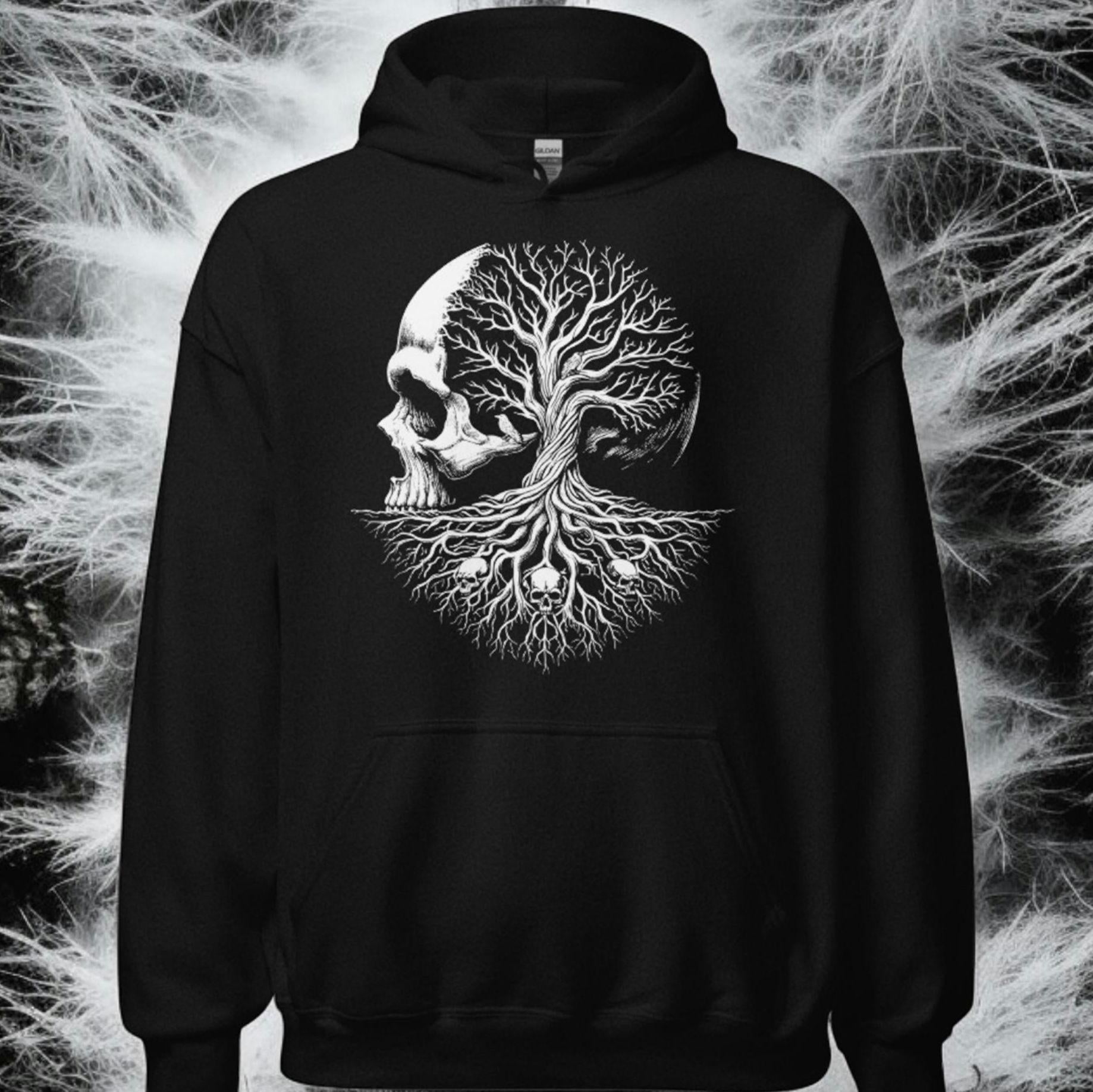 Viking Hoodie - Viking Warrior Hoodie: Flaming Sword & Snakes, Unisex Eco Sweater