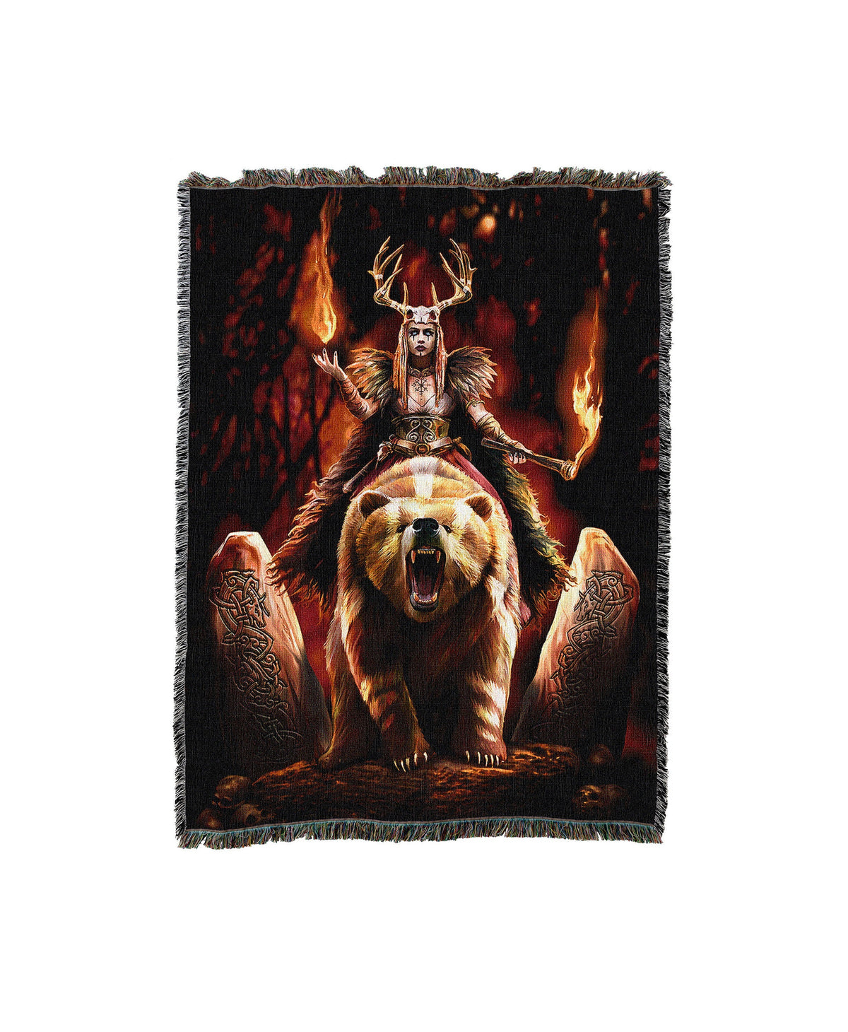 Viking Odin Blanket - Dark Fantasy Odin Woven Blanket, Norse God Viking Wall Art, Gothic Man Cave