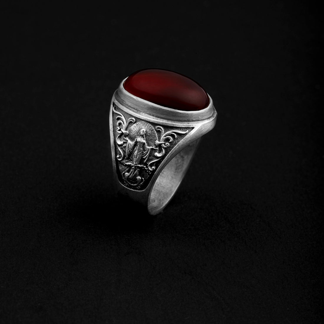 Viking Wolf Ring - Carnelian Life And Death Gemstone Ring, Fenrir, Wolf Ring, Wolf Jewelry, Norse